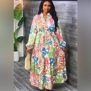 Floral Multicolor Maxi Dress